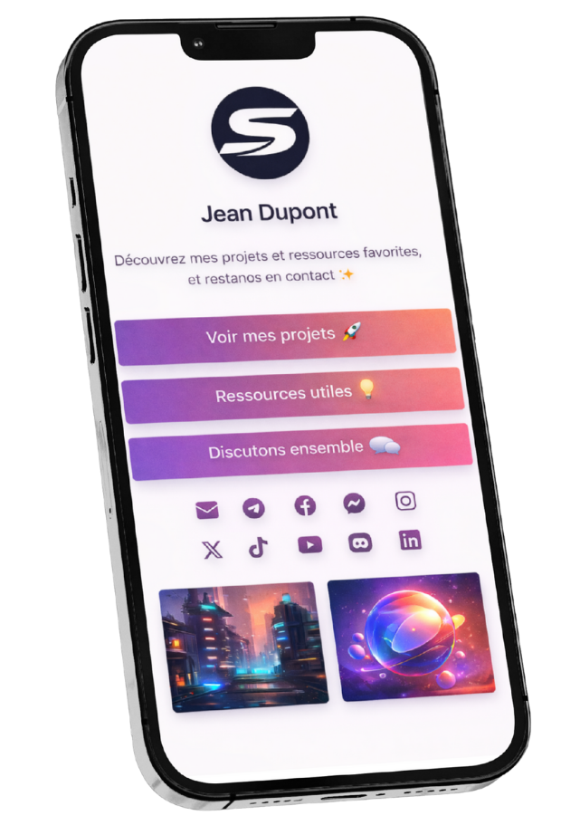 Aperçu de l'interface Seyvo — page bio